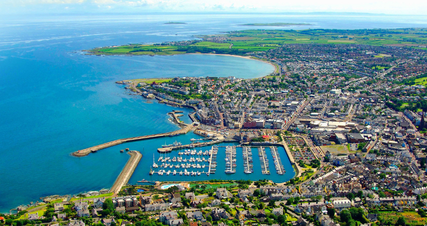 Aerial view of Bangor Marina